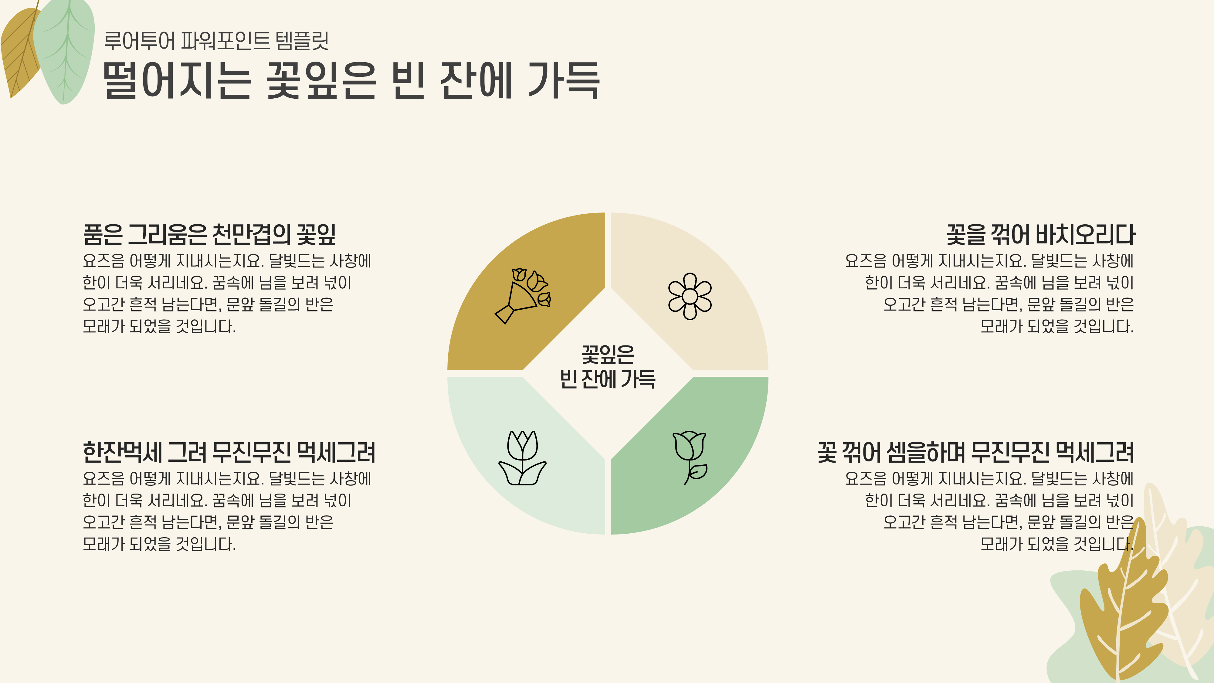 987 나뭇잎 식물 가을 테마 발표 PPT 테플릿 제안서 보고서 과제 피피티 양식 - 상세 이미지 5