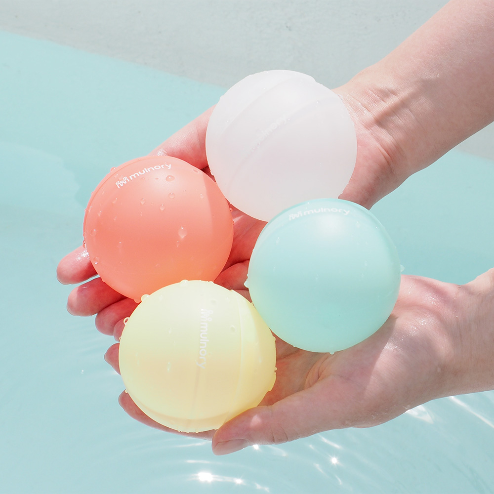 MULNORY 자석없는 실리콘 유아 물놀이 물풍선 워터팝 4+4p
