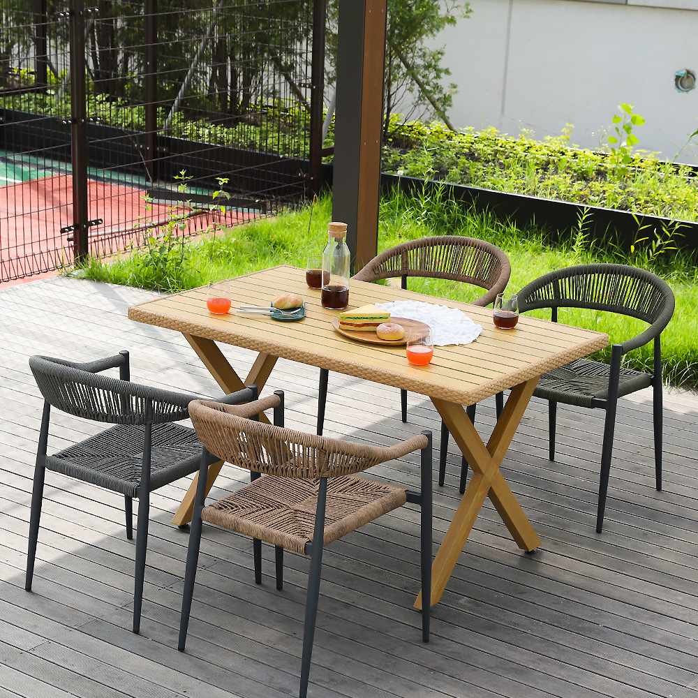 아멜리아 야외용 라탄 의자 알루미늄 정원 테라스 카페 체어