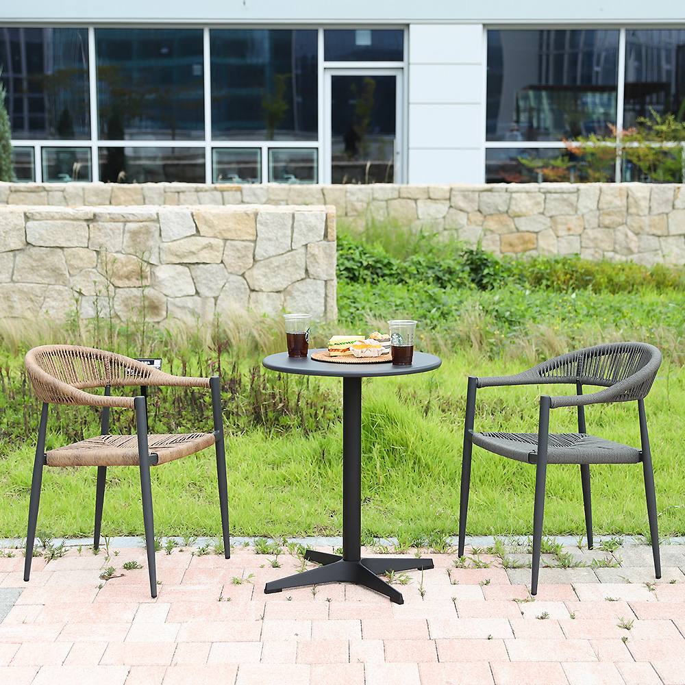 아멜리아 야외용 라탄 의자 알루미늄 정원 테라스 카페 체어