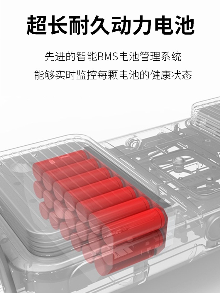 전기손수레 리어카 전동 바퀴 운반 밀바 L카 트롤리 500W 180KG 72X49CM 30KM - 상세 이미지 3