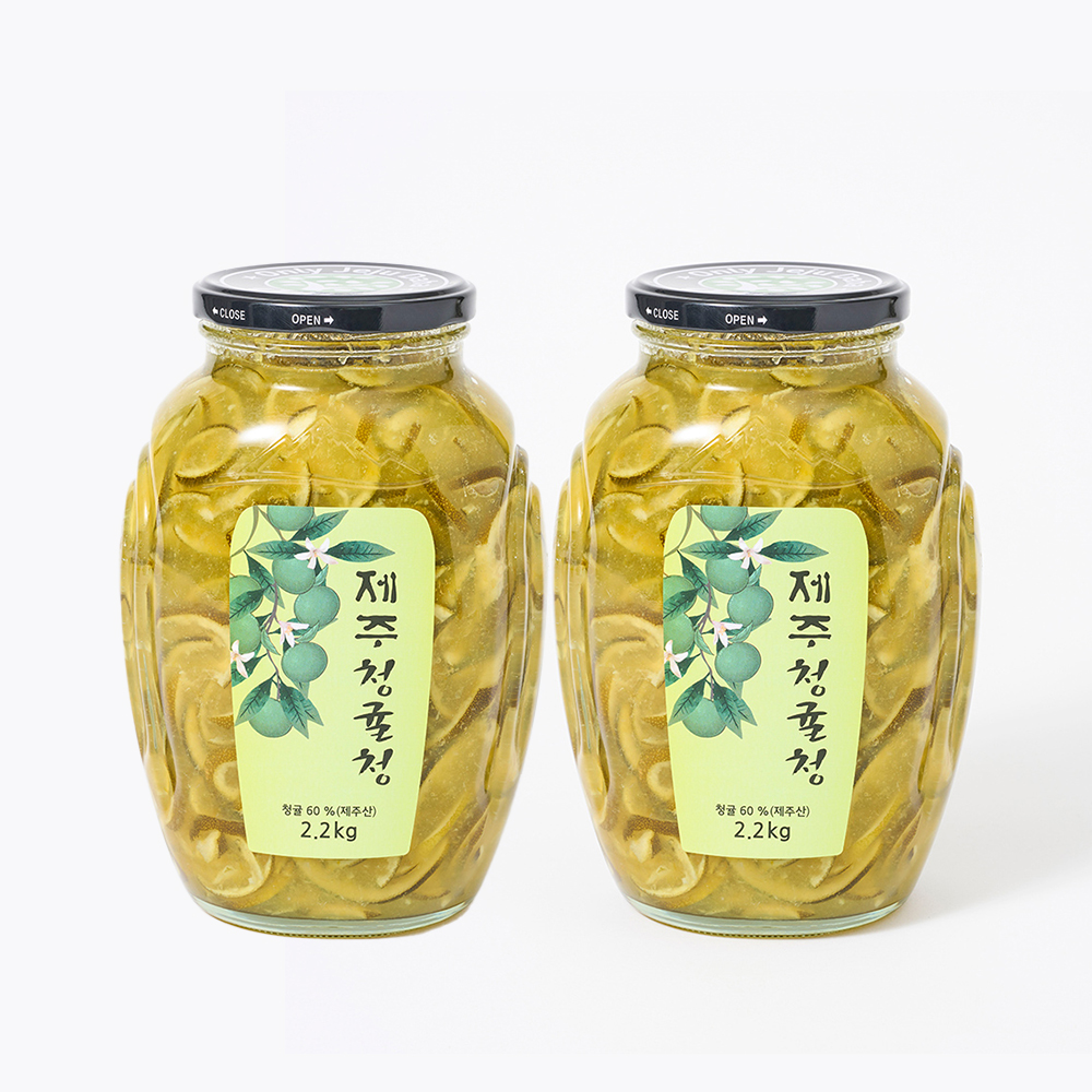 (제주특산)제주 청귤청 2.2kg x 2개 풋귤청 청귤차