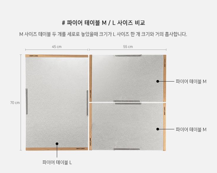 유니프레임 테이블 마이 파이어테이블 L 스텐 접이식 선반