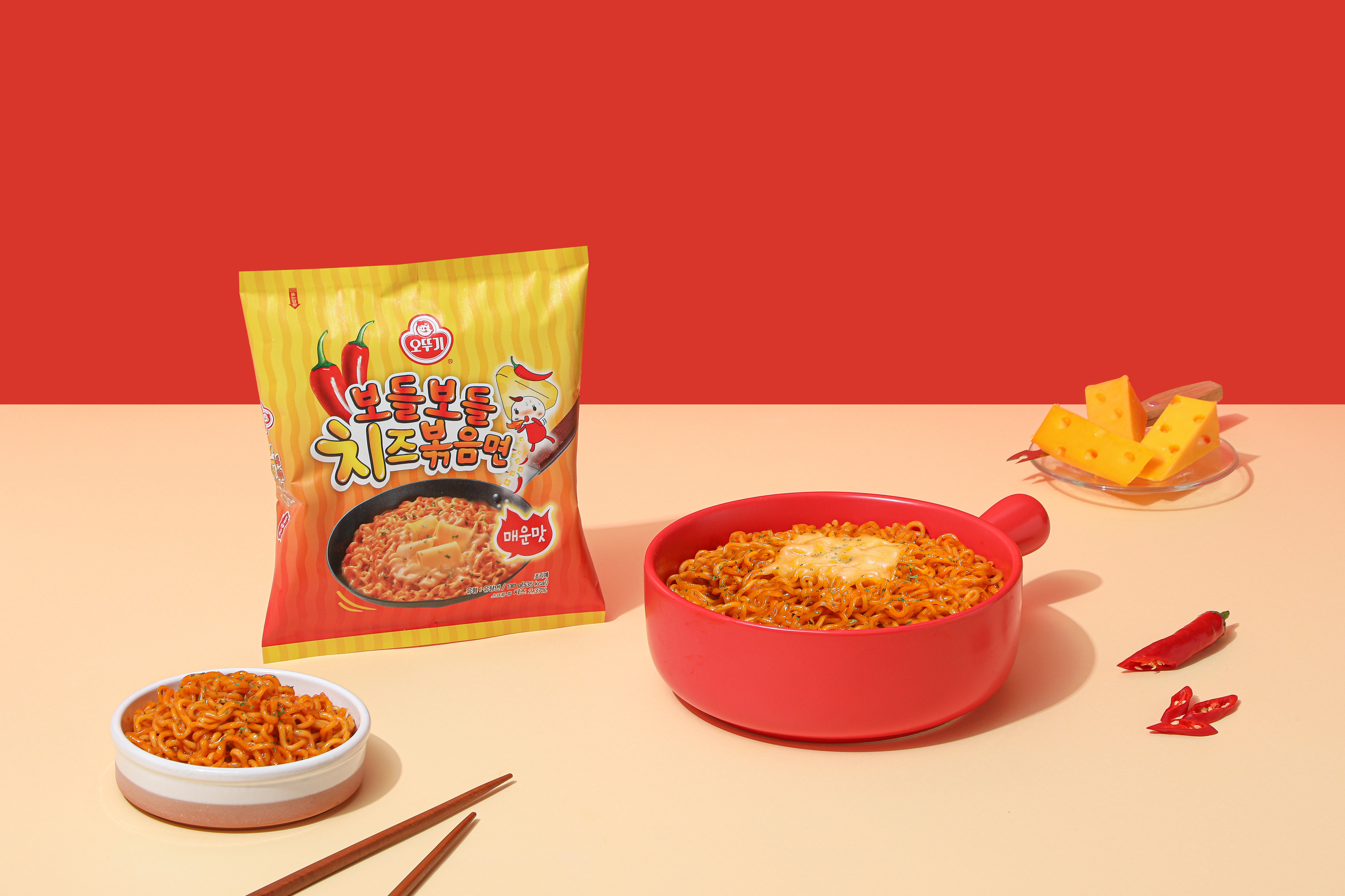 [2세트 이상 3천원 할인] 오뚜기 보들보들 치즈볶음면 매운맛 130g 8개+진라면 매운맛 120g 10개 외 11종 - 상세 이미지 3