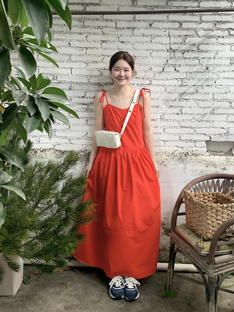 언니네 산지직송 4화 염정아 원피스 레드 뷔스티에 리본 의상 옷 패션 - 상세 이미지 4
