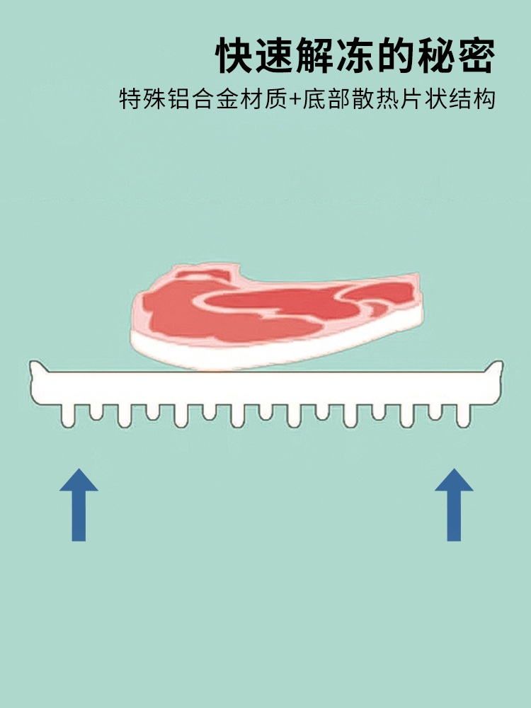 해동보드 냉동고기 가정용 음식 냉동식품 생선 급속해동 플레이트 고기 해동 - 상세 이미지 3