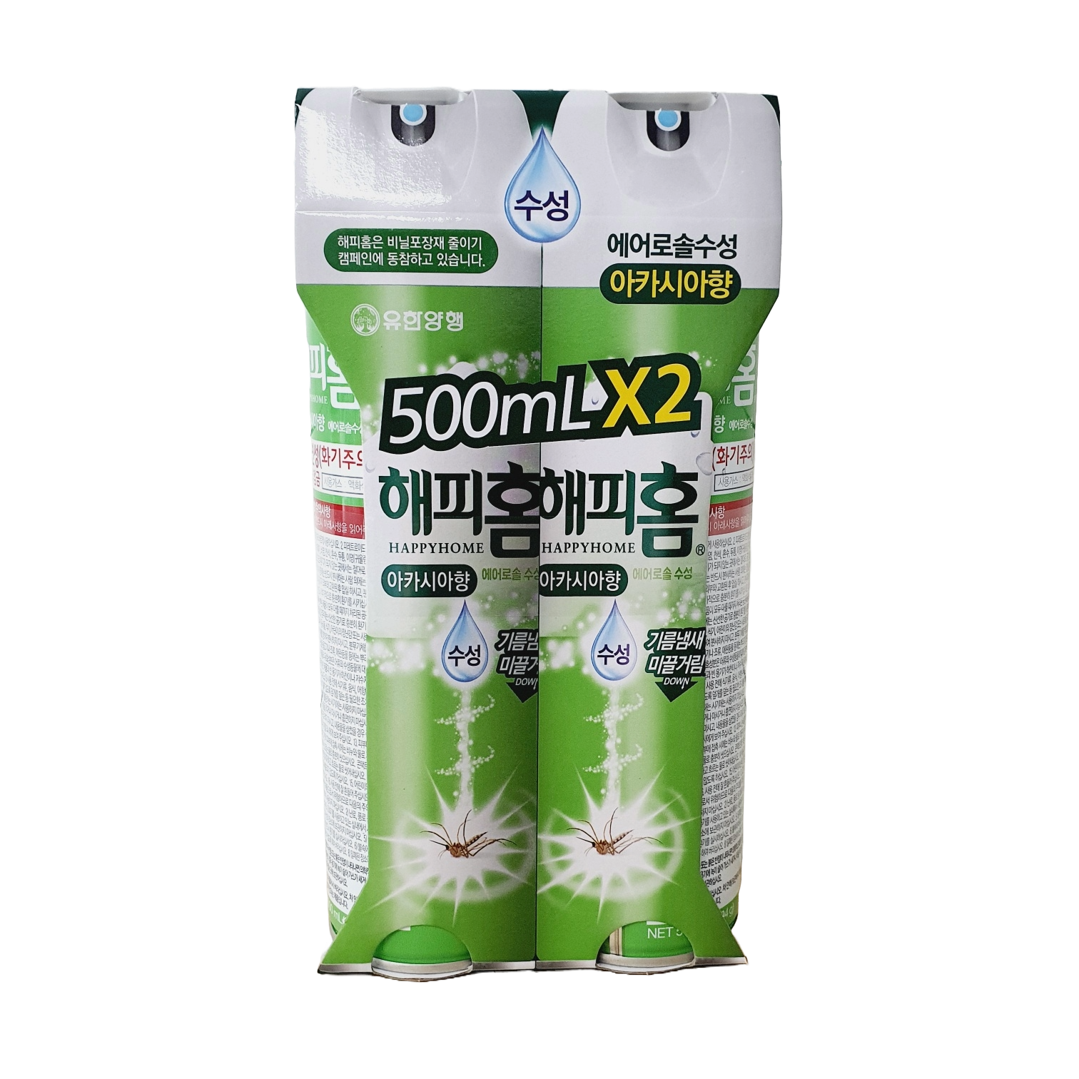 해피홈 에어로솔 수성 아카시아향 500ml 2개입 (560645) - 메인 이미지