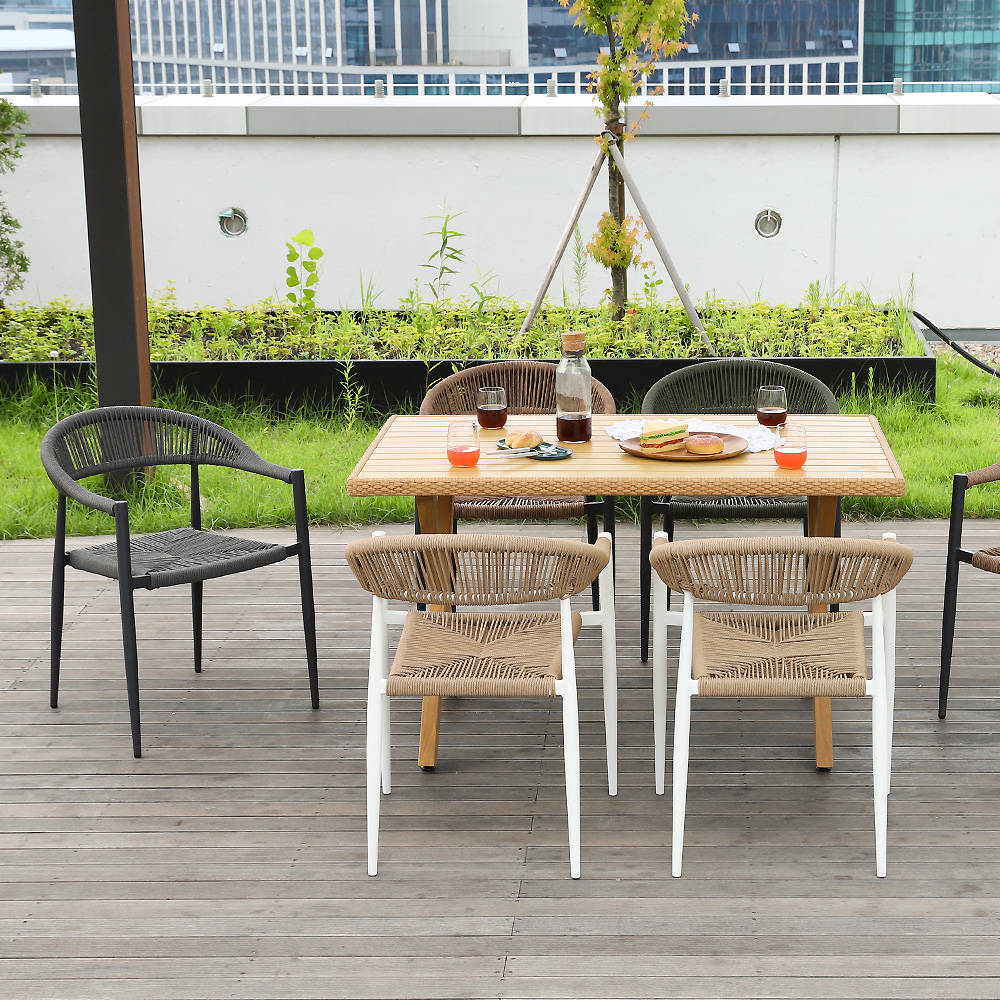 아멜리아 야외용 라탄 의자 알루미늄 정원 테라스 카페 체어