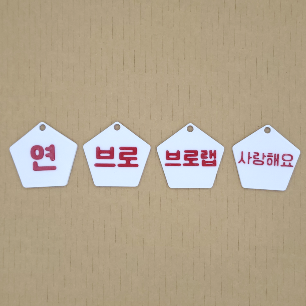 오각형 미니 네임택 키링 이름표 인식표 어린이집 강아지 고양이 골프 백 가방 반려견 - 상세 이미지 4