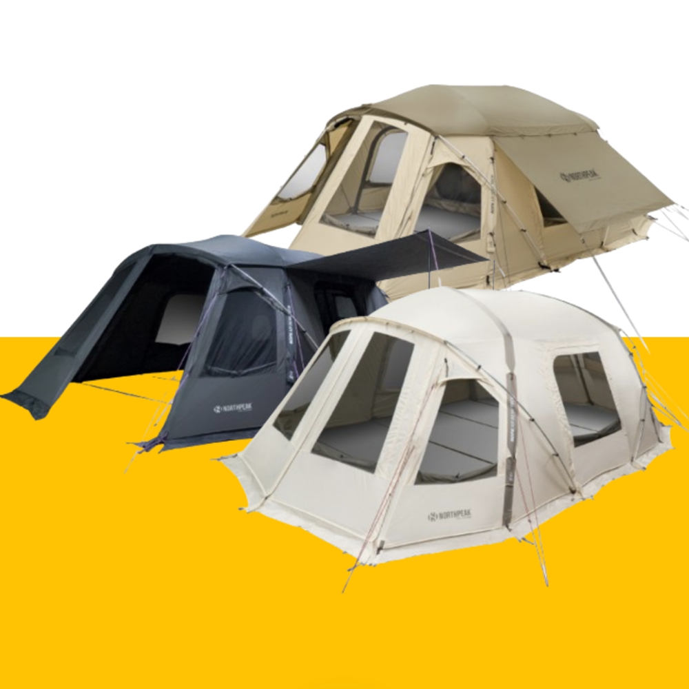 노스피크 에어텐트 옐로우스톤 하이브리드 캠핑에어텐트 대형 거실형 터널형 리빙쉘