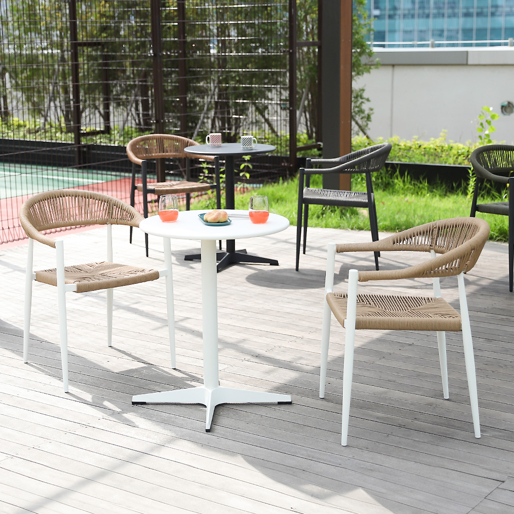 아멜리아 야외용 라탄 의자 알루미늄 정원 테라스 카페 체어