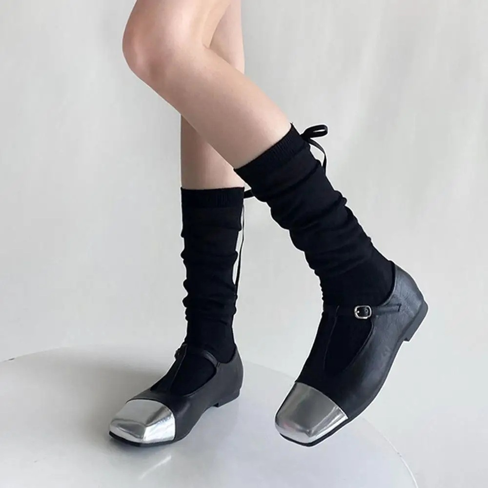 시스루 리본삭스 발레코어 리본 시스루 양말 플랫슈즈 - 상세 이미지 2