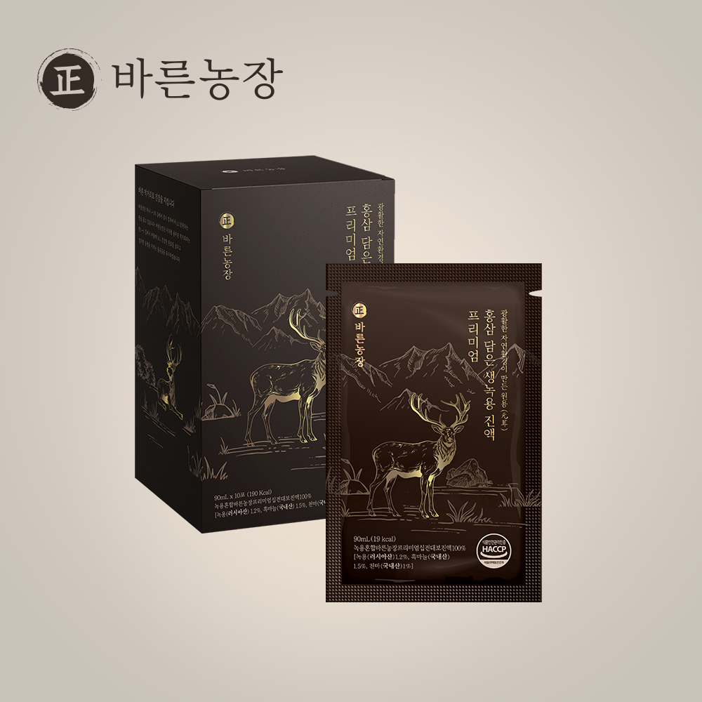바른농장 사슴 녹용진액 녹용즙 엑기스 홍삼담은 생녹용 효능 함량 효과 어린이 2박스 60포 - 상세 이미지 2