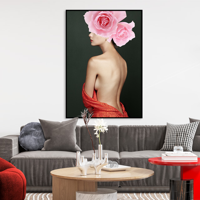 빈티지 모던 카페 침실 인테리어 여인 액자 대형 감성 북유럽 그림 바디픽플라워 - 상세 이미지 4