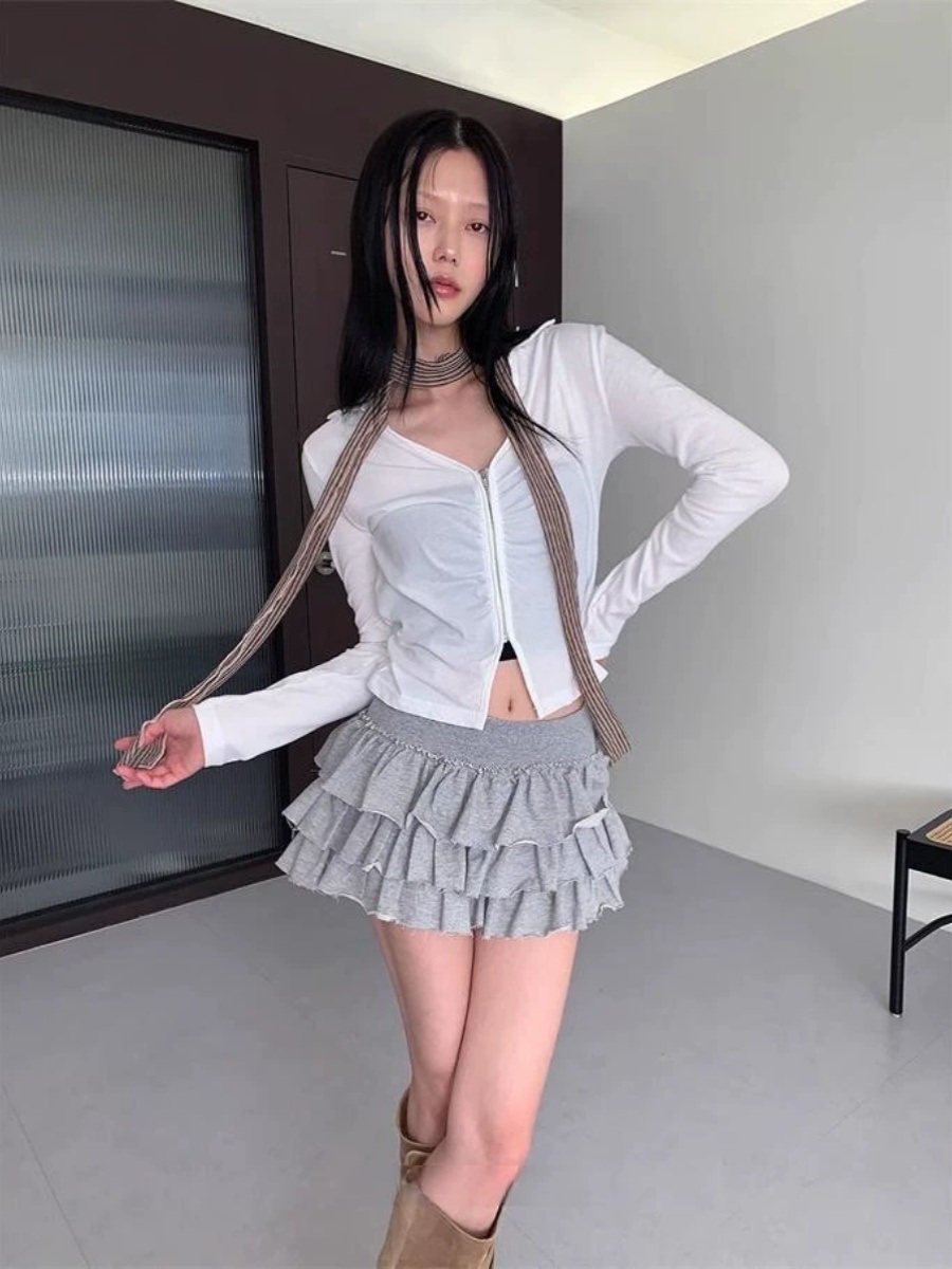 전소미 스커트 치마 플리츠 인스타그램 레이스 셔링 의상 옷 패션 - 상세 이미지 3