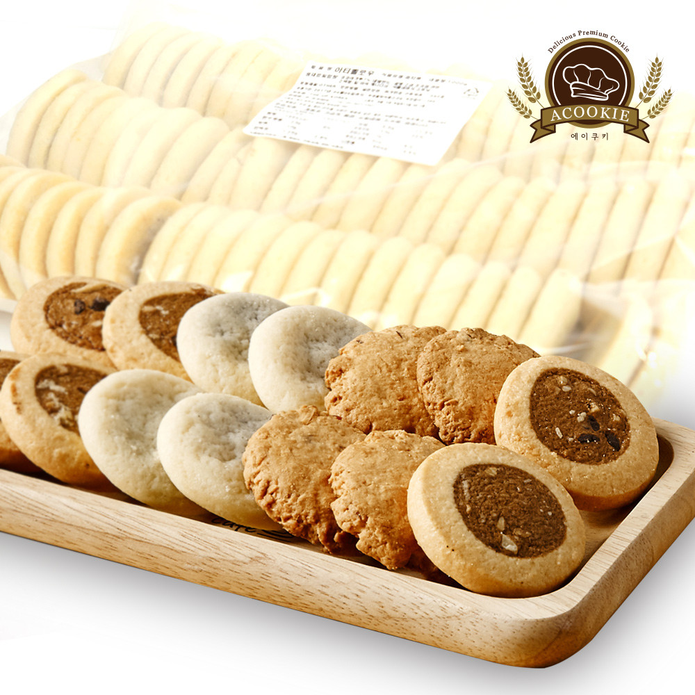 에이쿠키 커피쿠키 1kg 수제쿠키(아몬드+초코칩) 대용량 답례품 선물 카페 디저트 : 코코비아