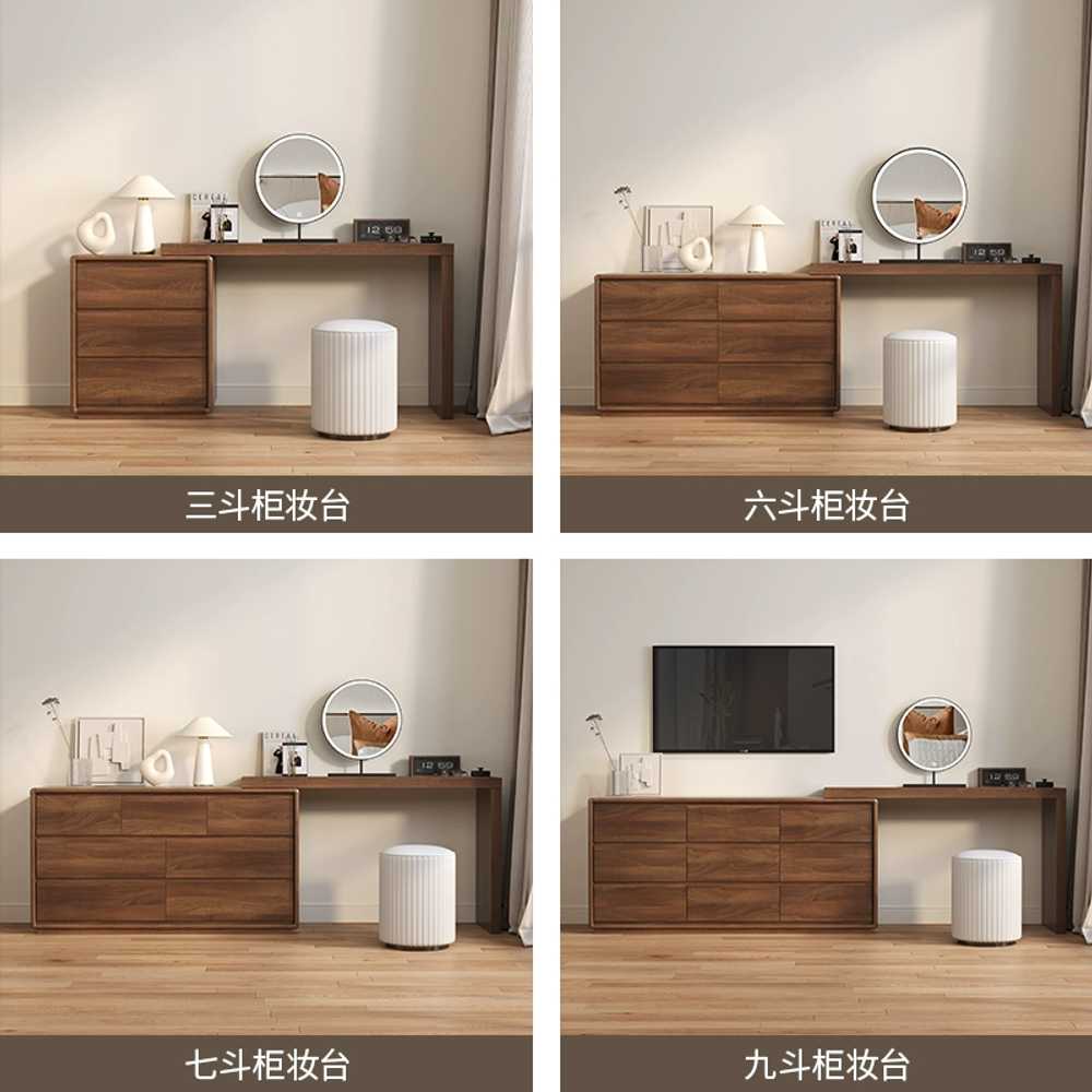 화장대서랍장 거울 세트 수납 확장형 모던 원목 콘솔 서랍3 - 상세 이미지 4