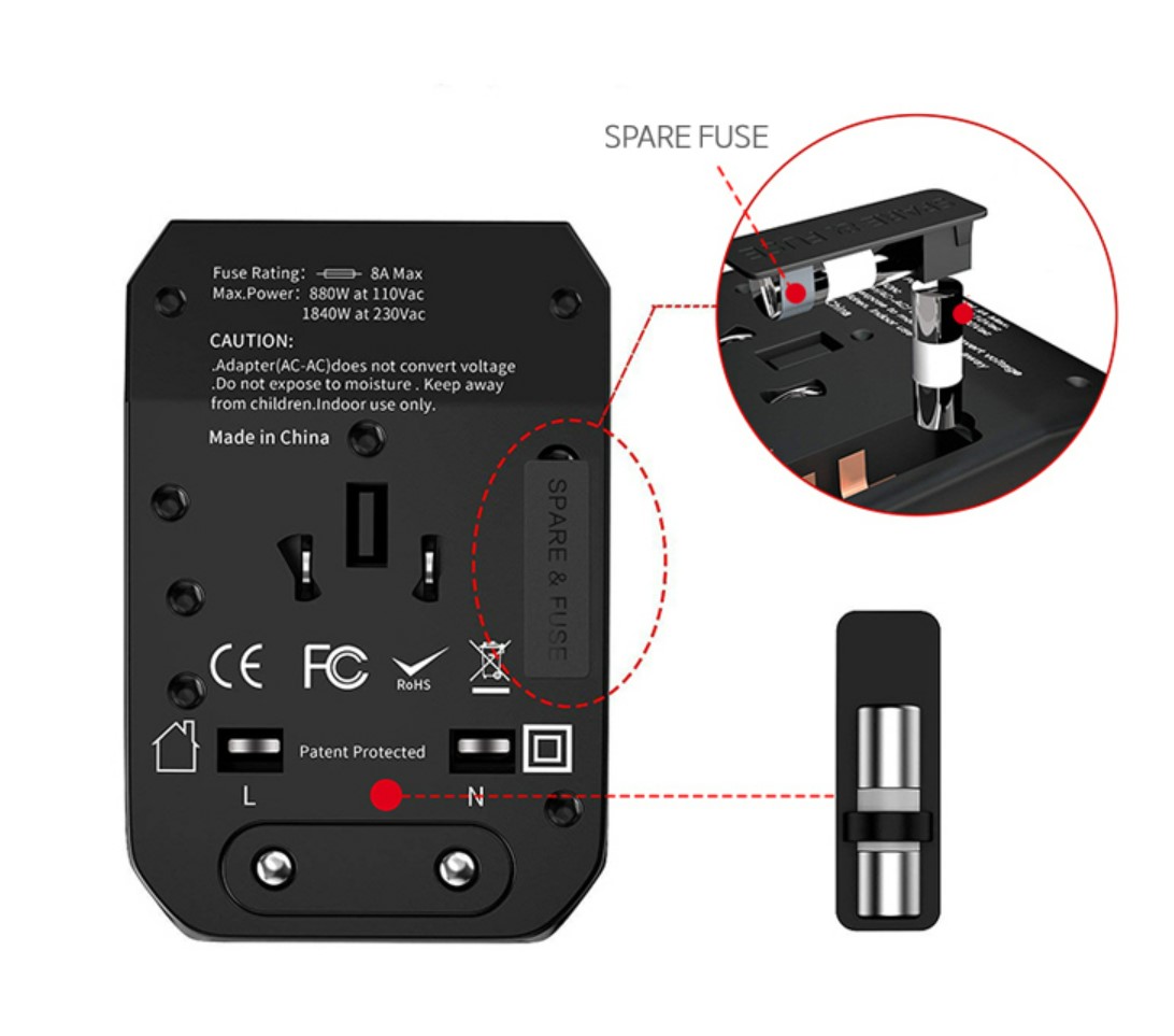 멀티어댑터 멀티탭 돼지코 유럽여행 USB 해외여행 휴대용 - 상세 이미지 5