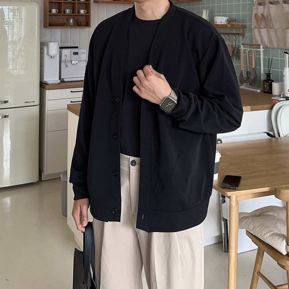 남자 가디건 정장 빅사이즈 오버핏 브이넥 니트 가디건