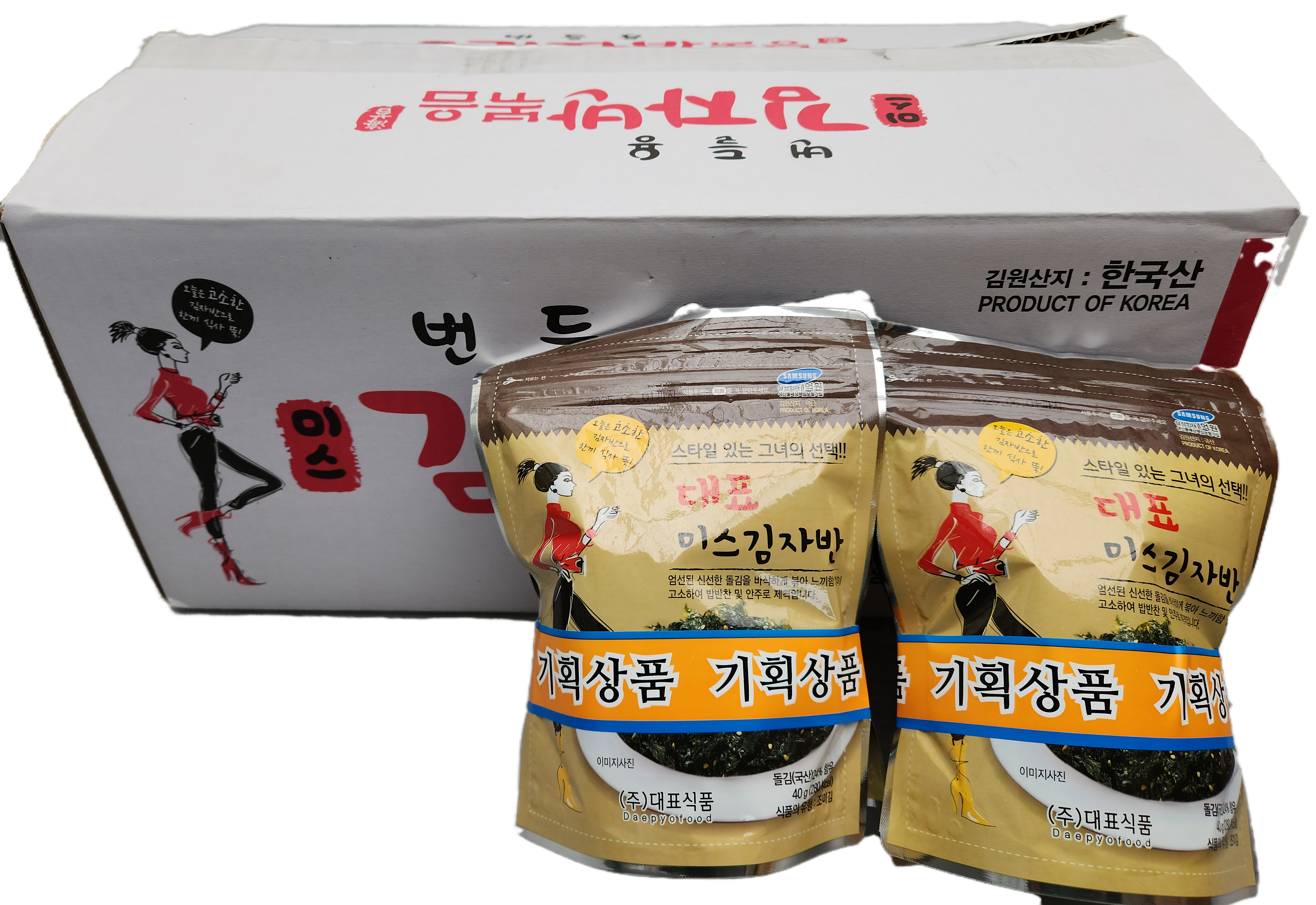 대표식품 미스김 파래자반볶음 소포장 돌자반 가정용 식당식자재 도매가 40g, 20개 - 메인 이미지