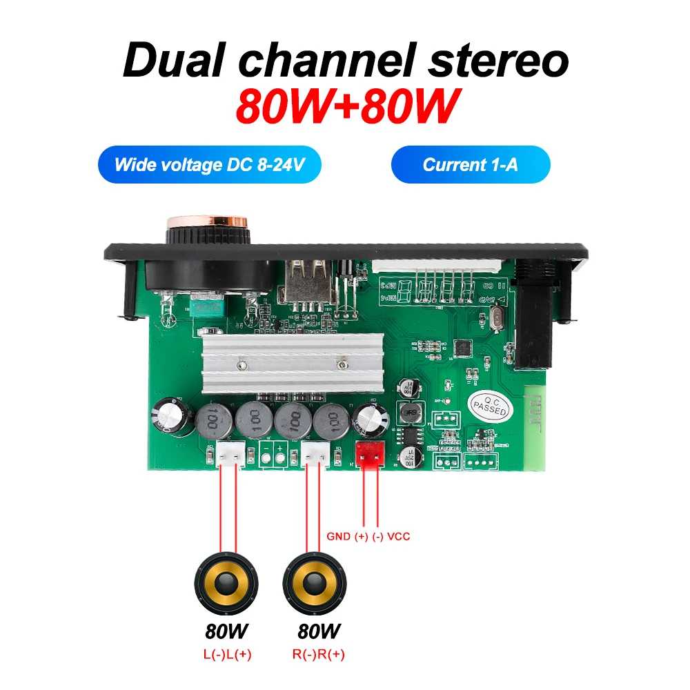 160W 블루투스 WMA APE 디코더 보드 핸즈프리 자동차 마이크 USB TF 라디오 : 지씨인터내셔널
