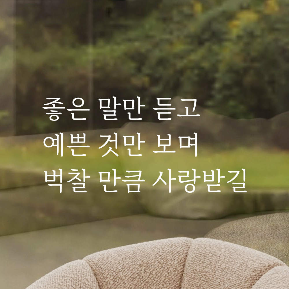 인테리어 감성 명조체 레터링 스티커 좋은 말만 듣고 예쁜 것만 보며 LM-058S 검정 이미지 6
