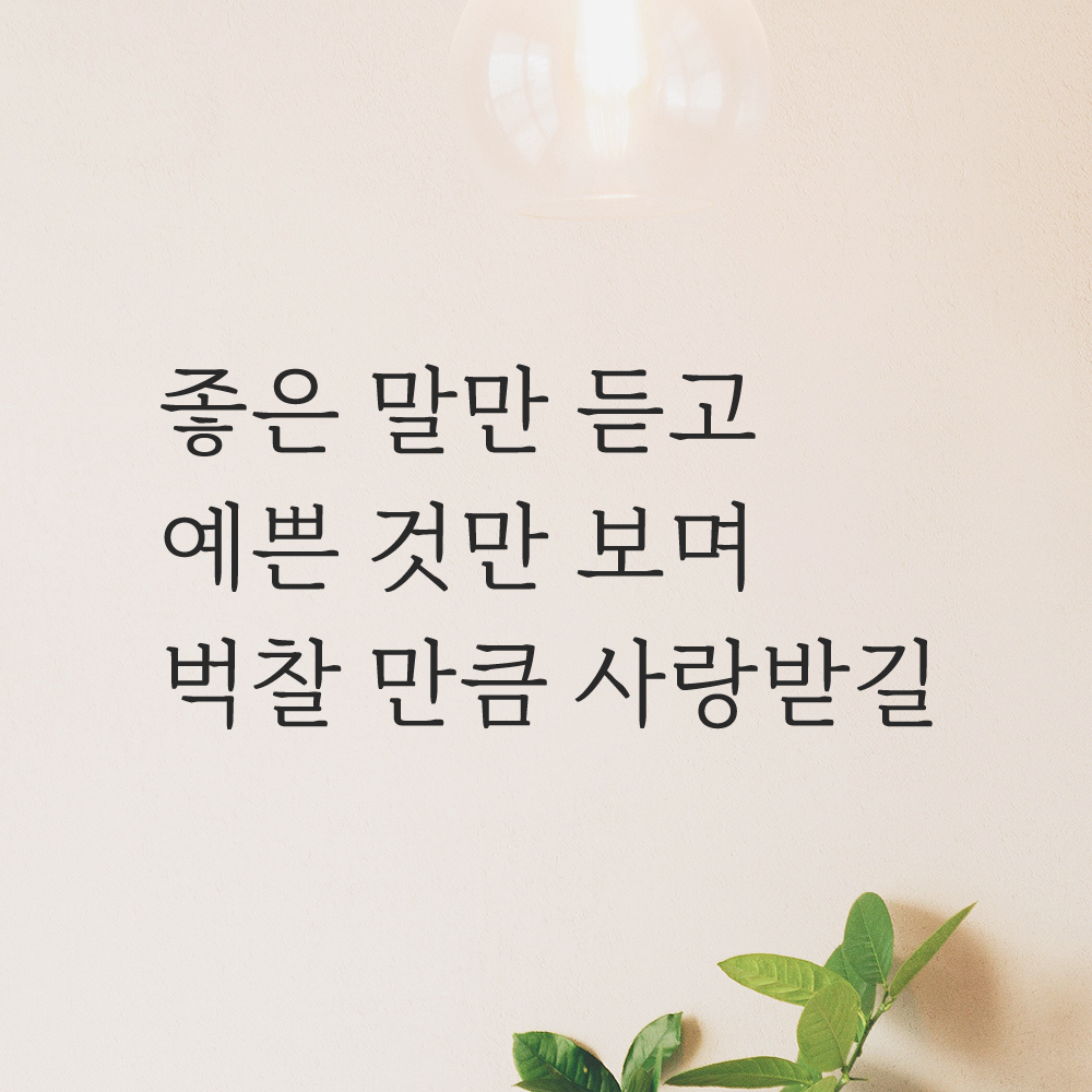 인테리어 감성 명조체 레터링 스티커 좋은 말만 듣고 예쁜 것만 보며 LM-058S 검정 - 상세 이미지 5