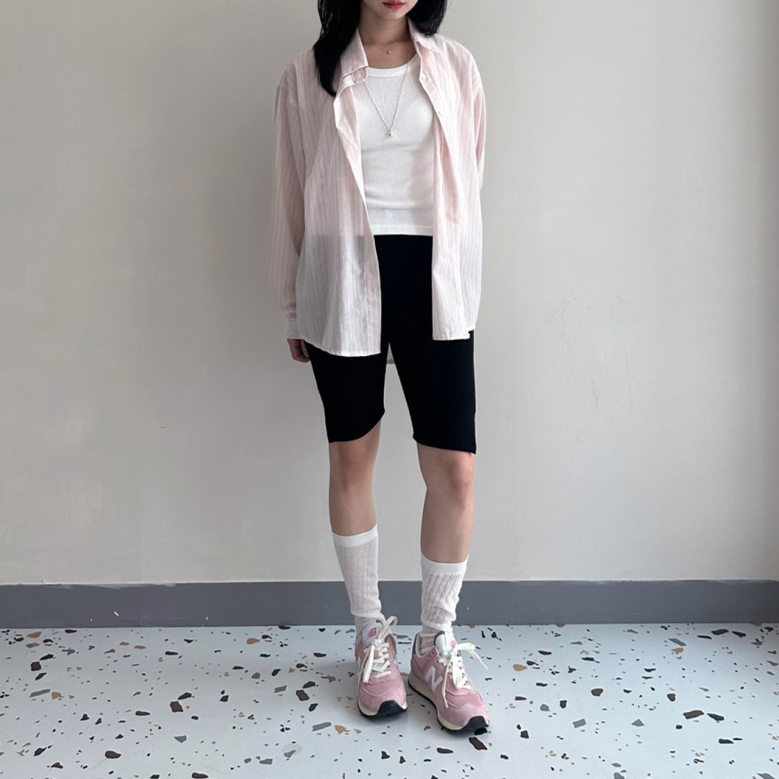 골지바이커쇼츠 4부반바지레깅스 옆트임절개숏팬츠(3colors) 상세 이미지 12