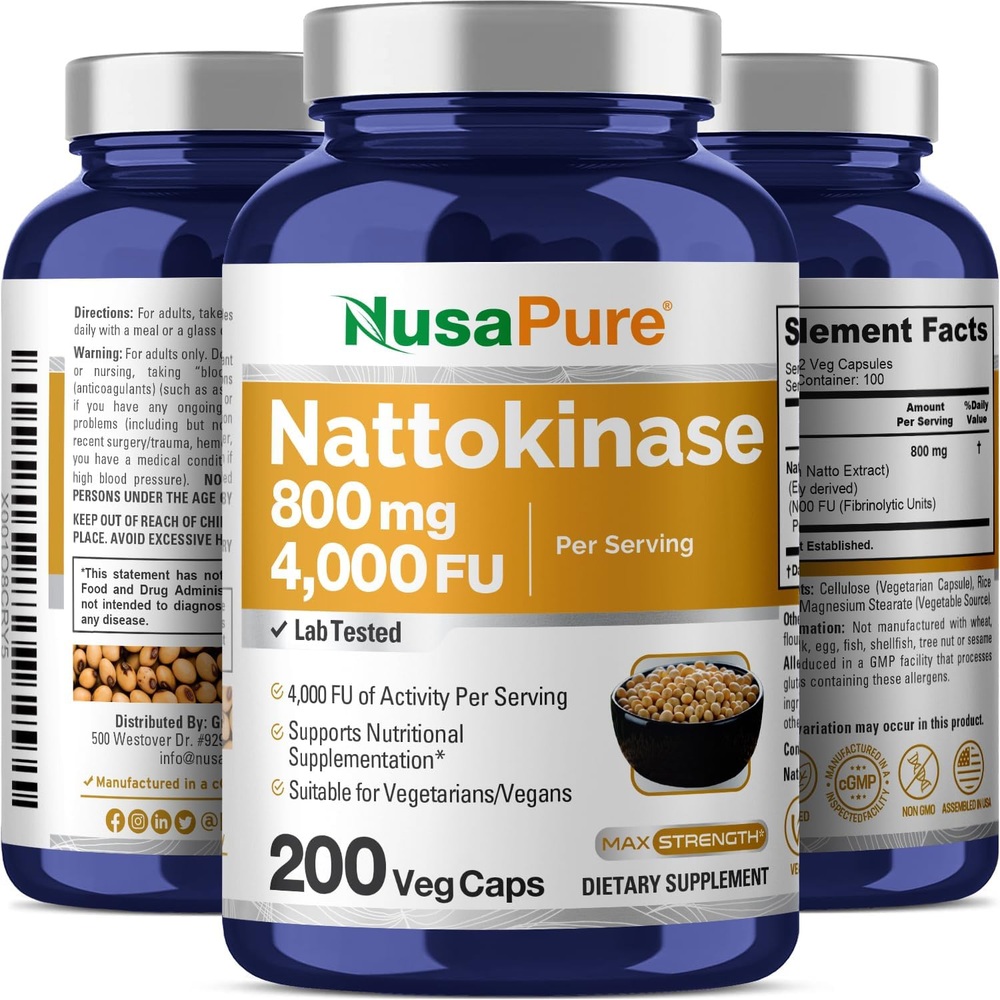 누사퓨어 나토키나제 4000 FU 800mg 200 식물성 캡슐 - 상세 이미지 4