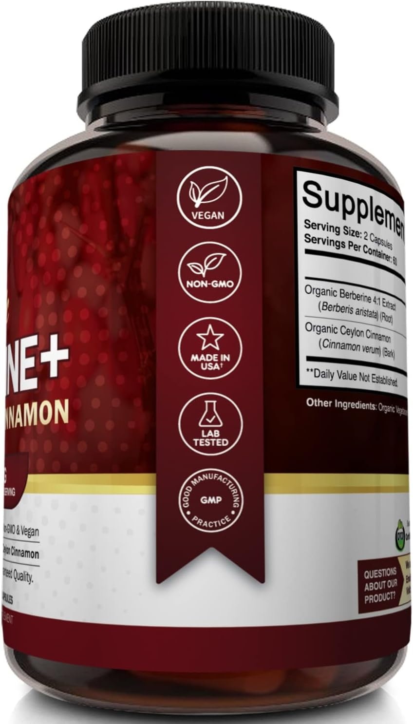 뉴트리플레어 오가닉 베르베린, 실론 계피 1450mg, 120캡슐 - 상세 이미지 5