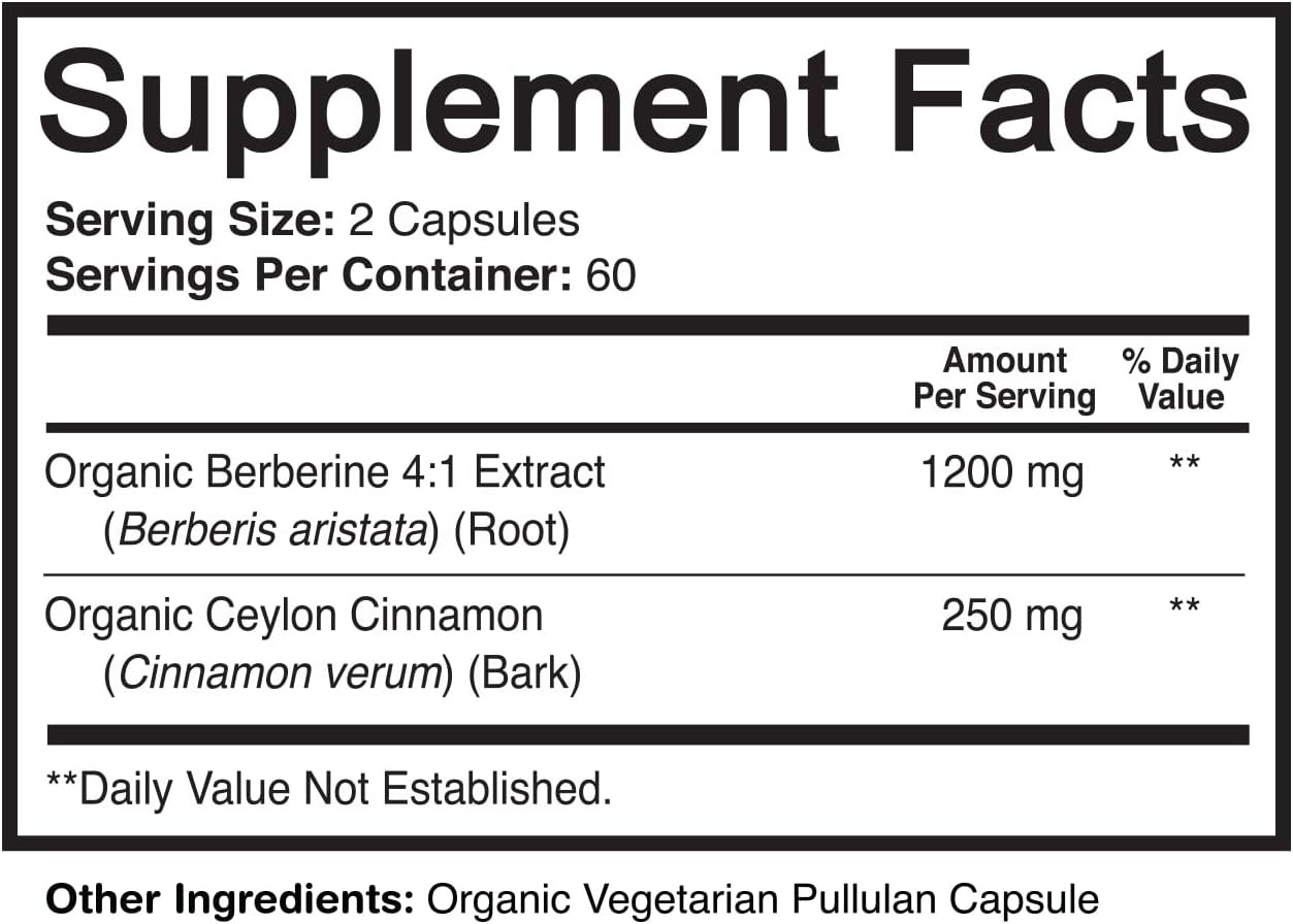 뉴트리플레어 오가닉 베르베린, 실론 계피 1450mg, 120캡슐 - 상세 이미지 2