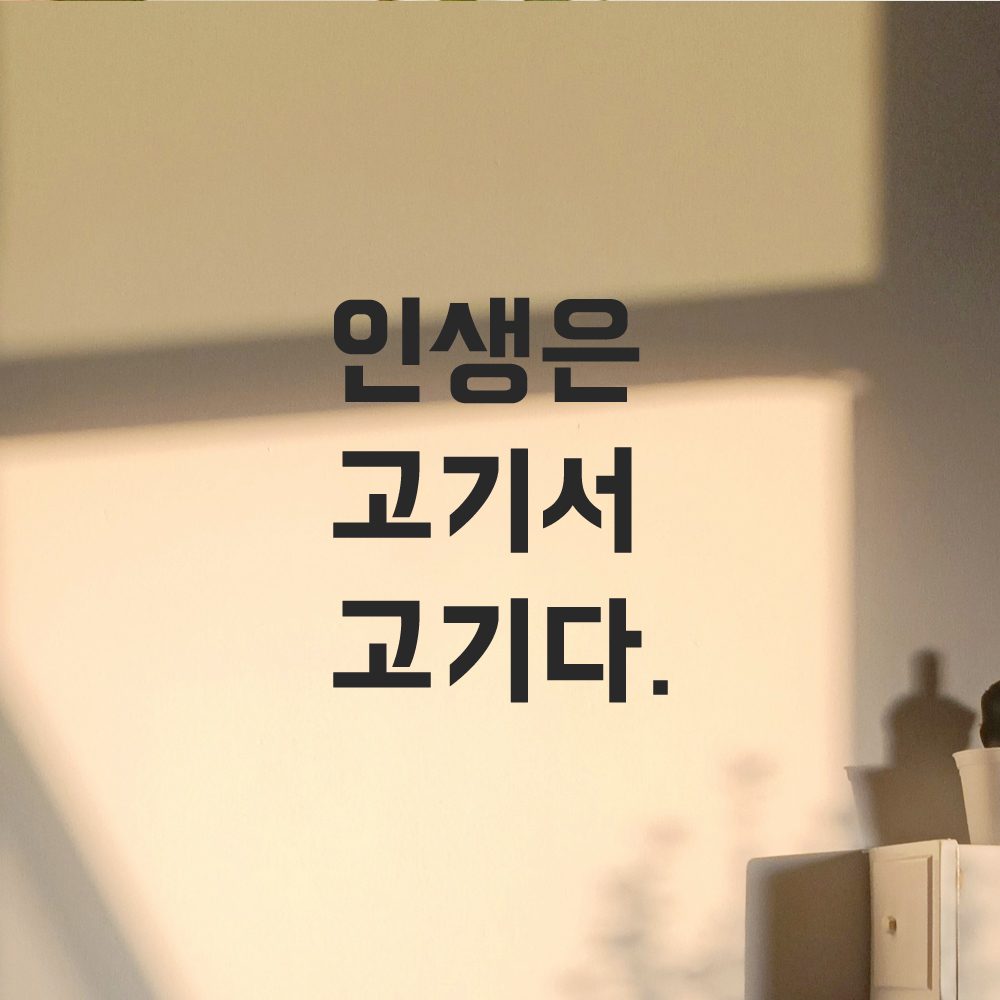 인테리어 포인트 뉴트로 레터링 스티커 인생은 고기서 고기다 LN-031S 검정 이미지 7