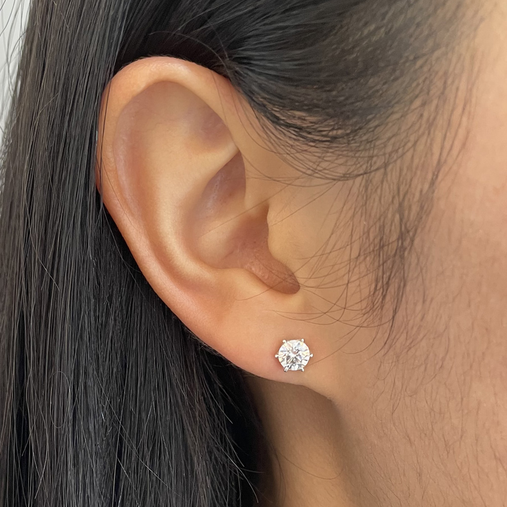 5부 천연 다이아 귀걸이 GIA 베이직 6프롱 결혼 기념일 여자 친구 예물 선물 - 상세 이미지 2