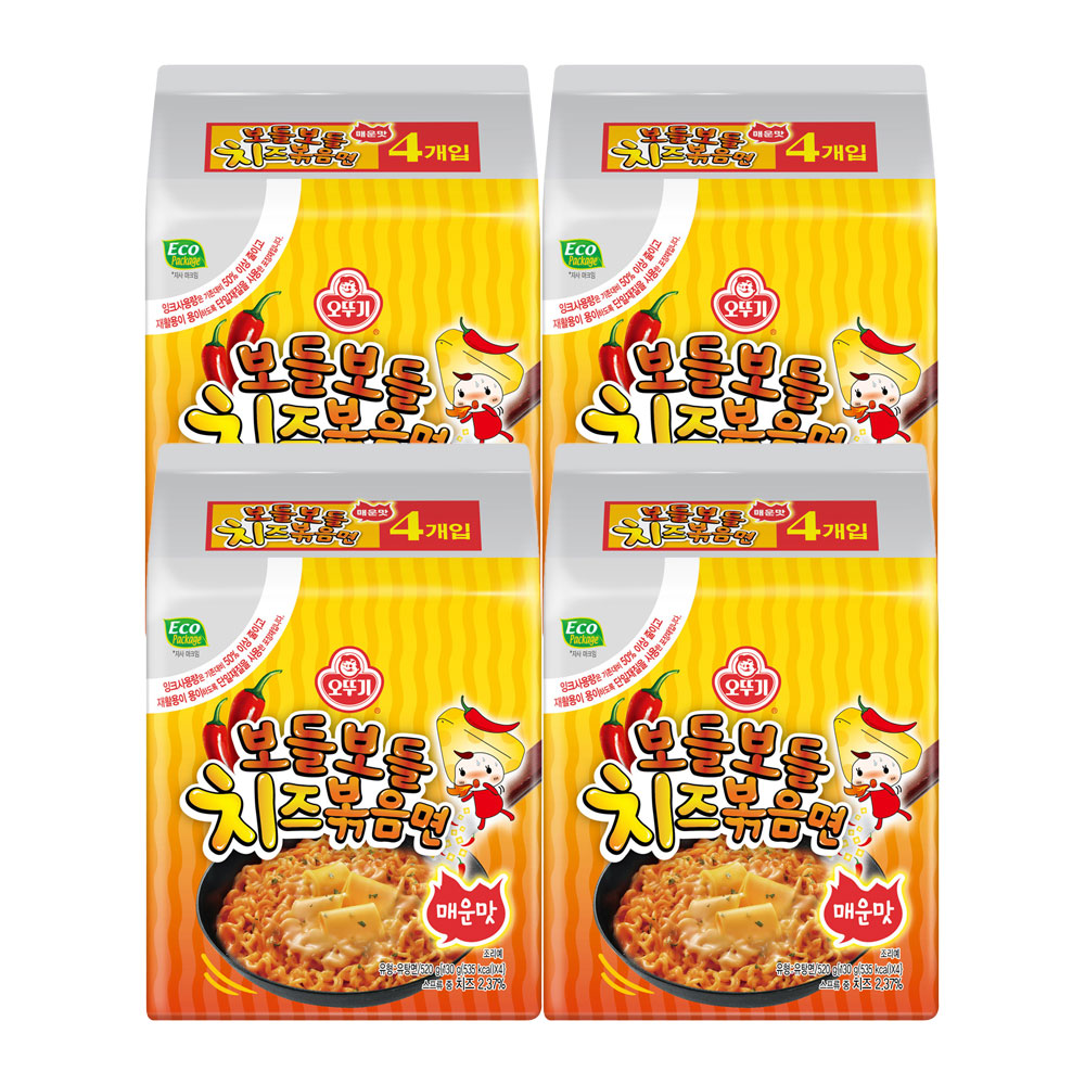 오뚜기 보들보들 치즈볶음면 매운맛 130g, 16개 - 메인 이미지