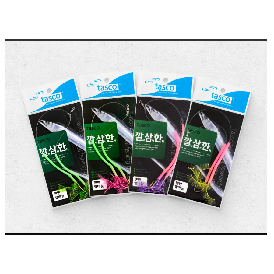 타스코 깔삼한 텐빈 쌍바늘 채비 갈치바늘 수세미 털실 아가미 틴셀 칼치 한치 삼치 이미지 6