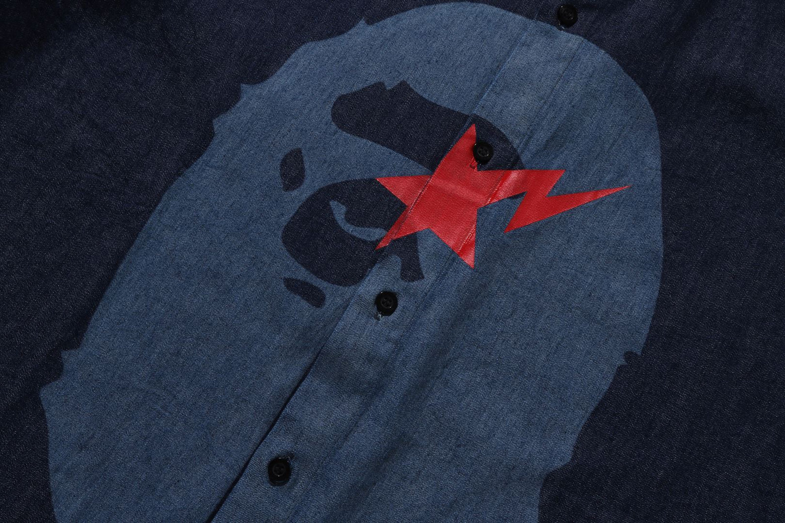 베이프 셔츠 STA APE HEAD RELAXED FIT DENIM L/S 1K22-131-002 - 상세 이미지 3