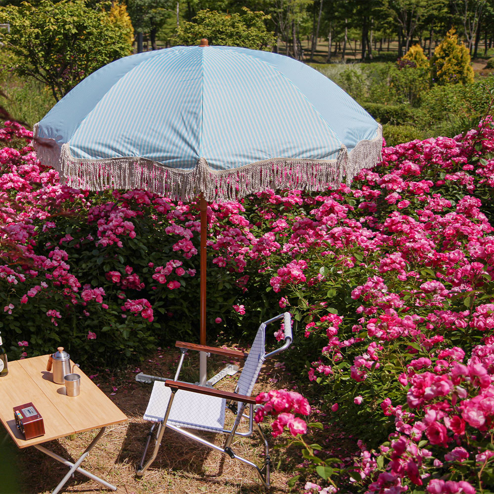 빈슨메시프 태슬 라인 스트라이프 2M 일반 파라솔 낚시 비치 대형파라솔 그늘막 천막