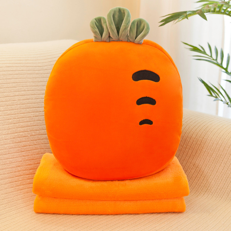 과일 쿠션 무릎 담요 당근