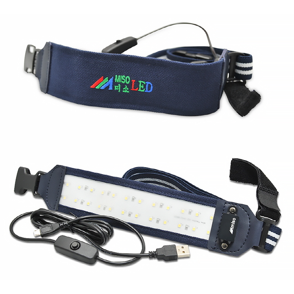 캠핑 등산 자전거 해루질  휴대용 LED 충전식 가슴 랜턴 - 상품 이미지