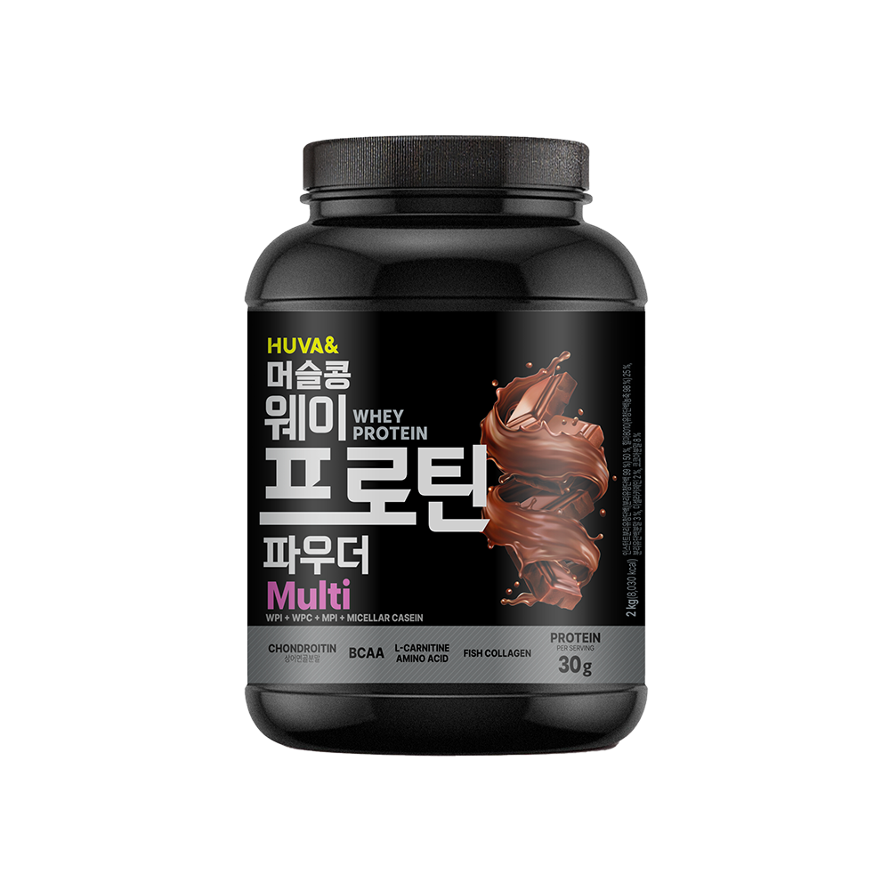 휴바앤 프리미엄 멀티 MPI+미셀라카제인 단백질 보충제 초코맛 2kg - 상세 이미지 2