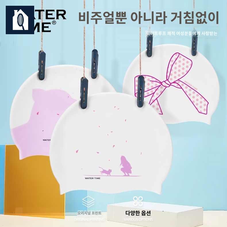 긴머리 롱헤어 수모 예쁜 대형 여성 수영모자 - 상세 이미지 2