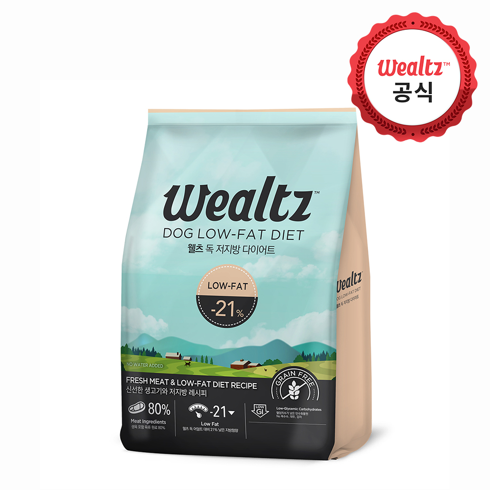 웰츠 독 저지방 다이어트 2.1kg 강아지 사료