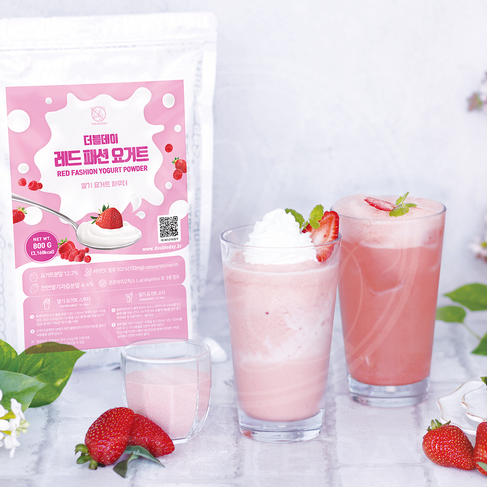 더블데이 / 레드 패션 요거트 홈카페 330G / 딸기 요구르트 스무디 파우더 분말 가루 베이스 재료 - 상세 이미지 5