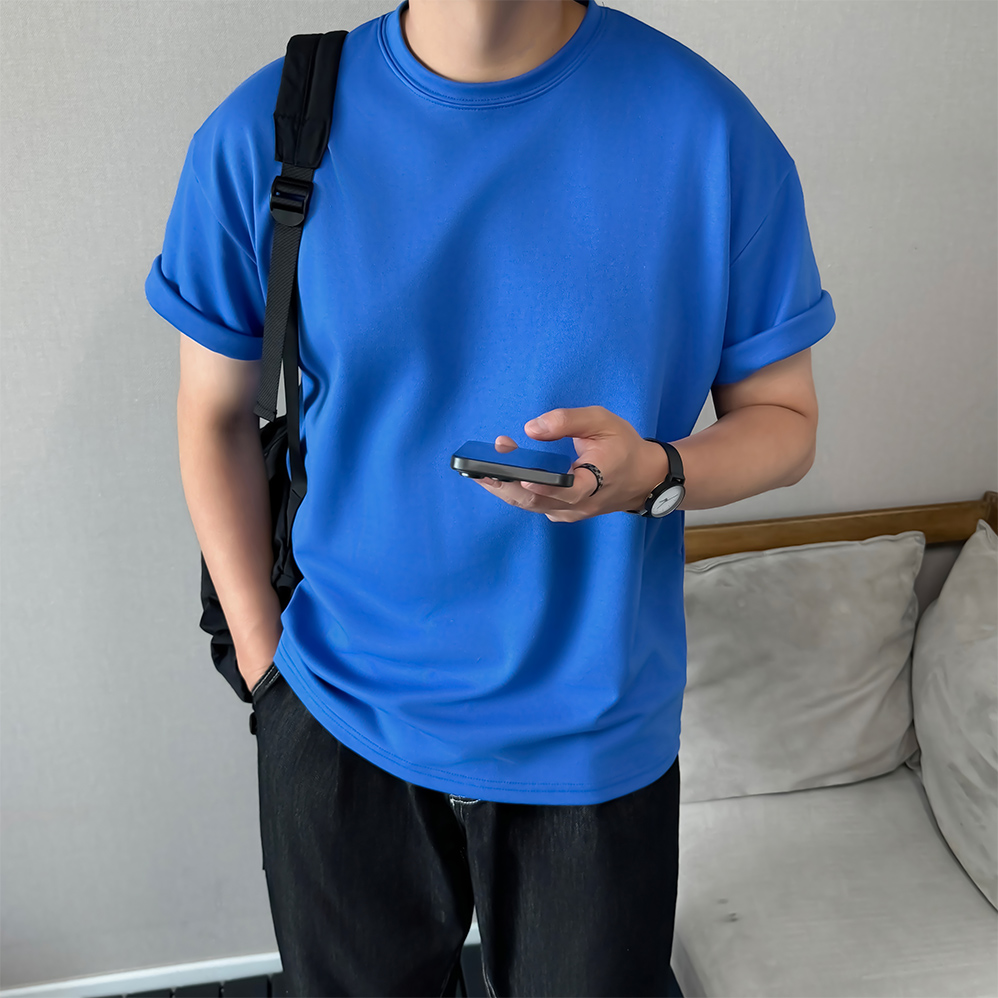 흰티 남자무지반팔티 헤비웨이트반팔 - 상품 이미지