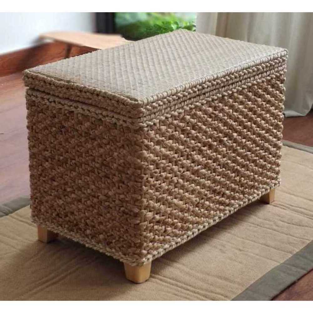 수납형스툴 라탄스타일 정리상자 수납함 현관 스툴 50x30x30 - 상품 이미지