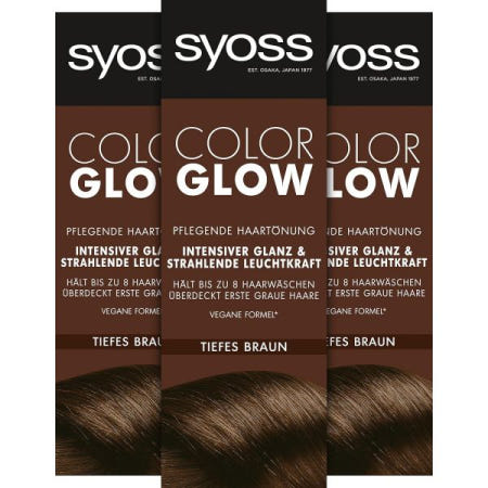 Besuche den Syoss-Store [해외]Syoss SYOSS COLORGLOW 너리싱 헤어 염색 딥 브라운 반영구 컬러레이션 레벨 1, 3 x 100 ml (딥 브라운) [B09NS5MSC5] 01-Kupfer