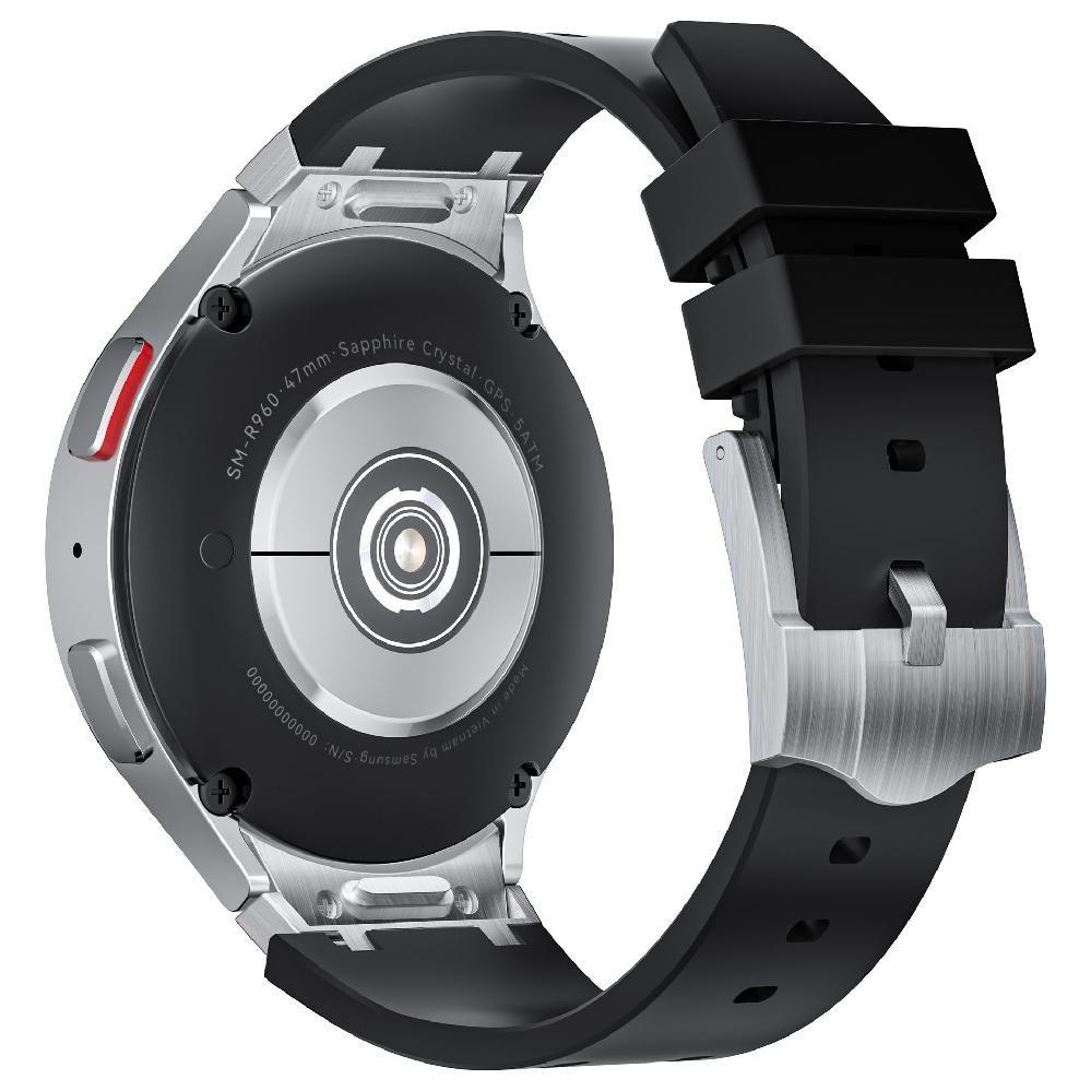 갤럭시워치 7 FE 스트랩 메탈 실리콘 곡선 밴드 실버 실버 삼성 Watch7 (40/44mm) - 상세 이미지 5