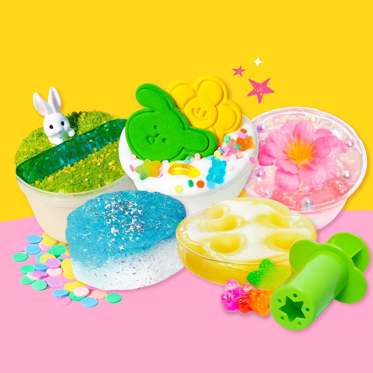 5개 팔레트 슬라임 랜덤박스 해피위드박스 키덜트 선물 액체괴물 액괴 힐링