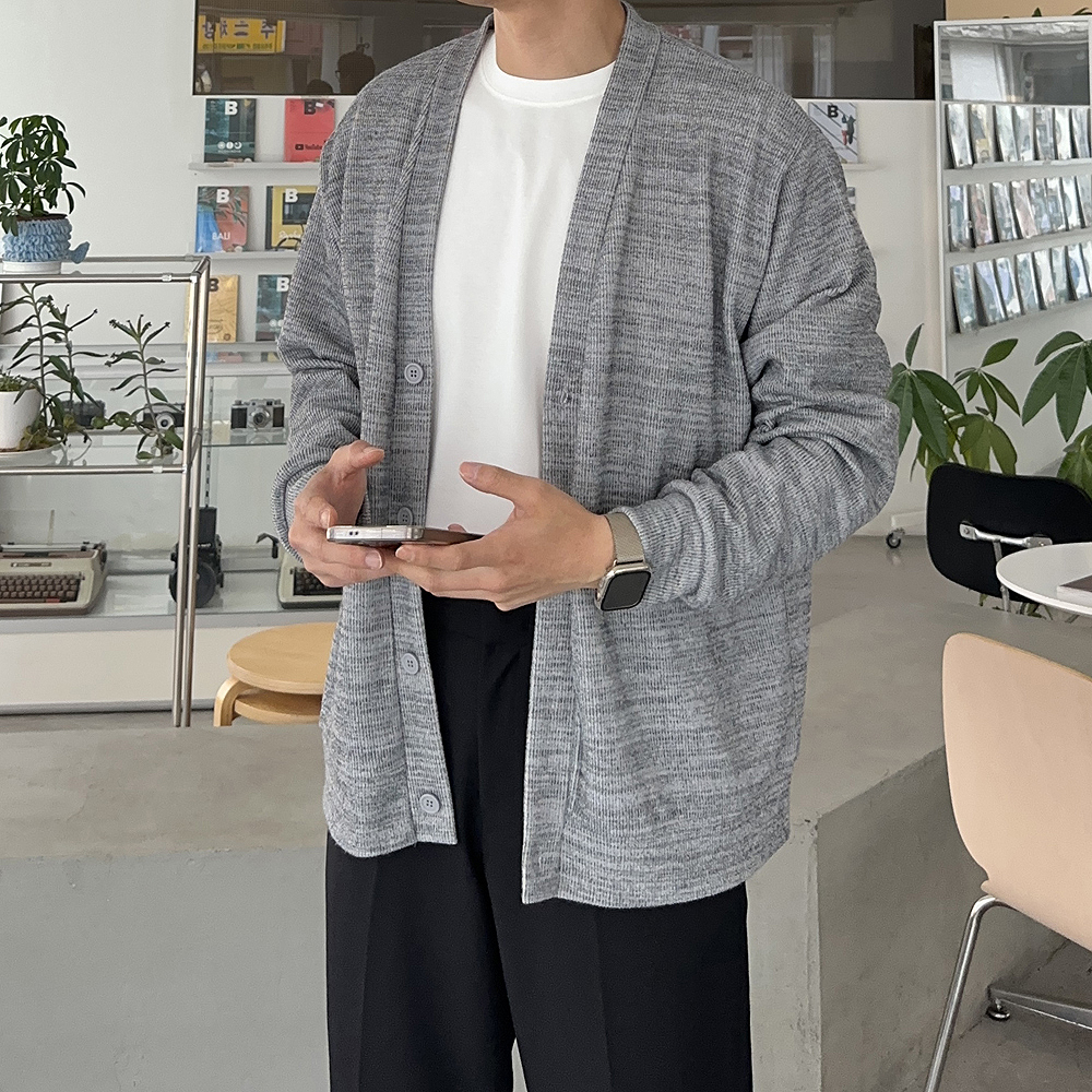 남자가디건 빅사이즈 오버핏 정장 골지 가디건