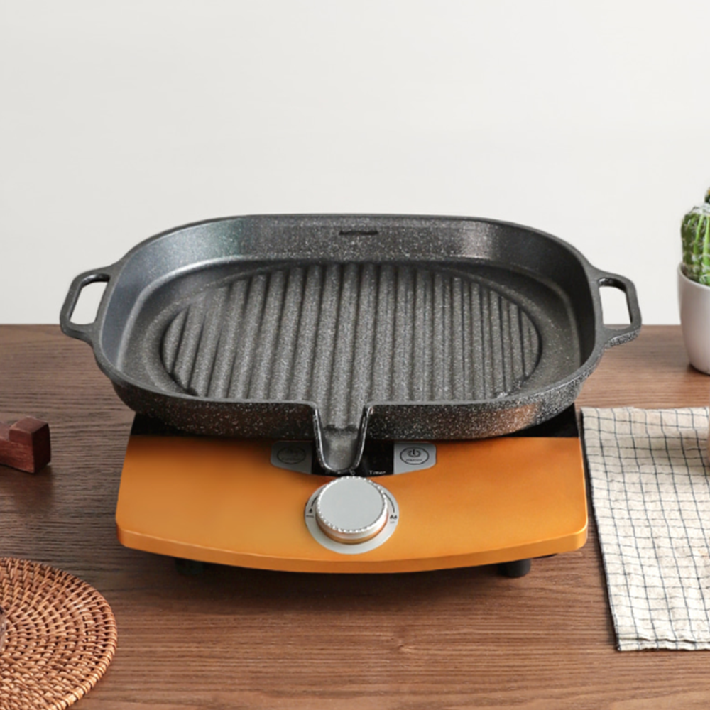 인덕션용불판 업소용 고기집 삼겹살 구이판 사각 주물 고기판